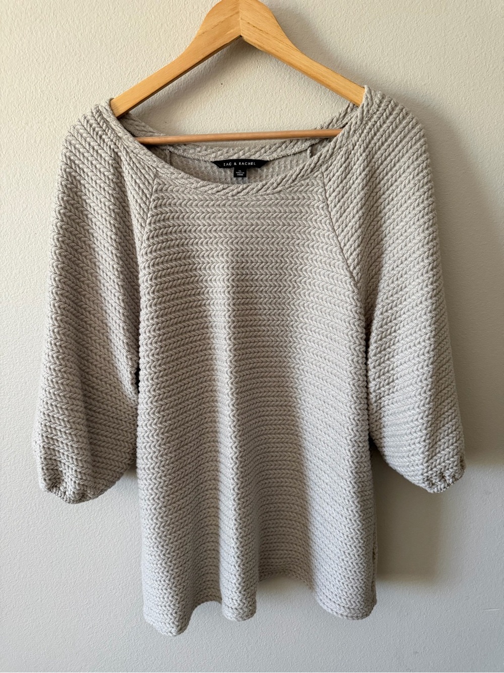 Zac & Rachel Light Cream Chunky Textured Knit Sweater